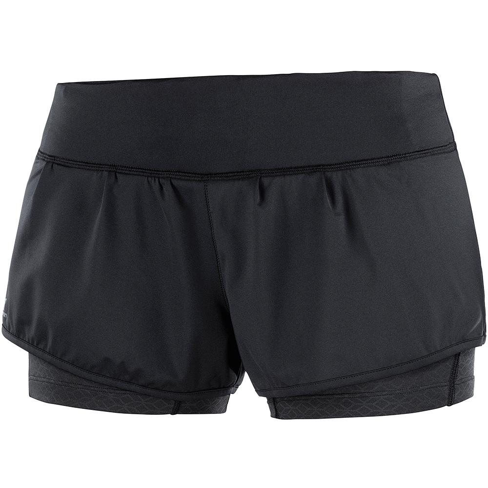 SALOMON ELEVATE AERO W Philippines - Women's Shorts - Black | 697201-OYZ